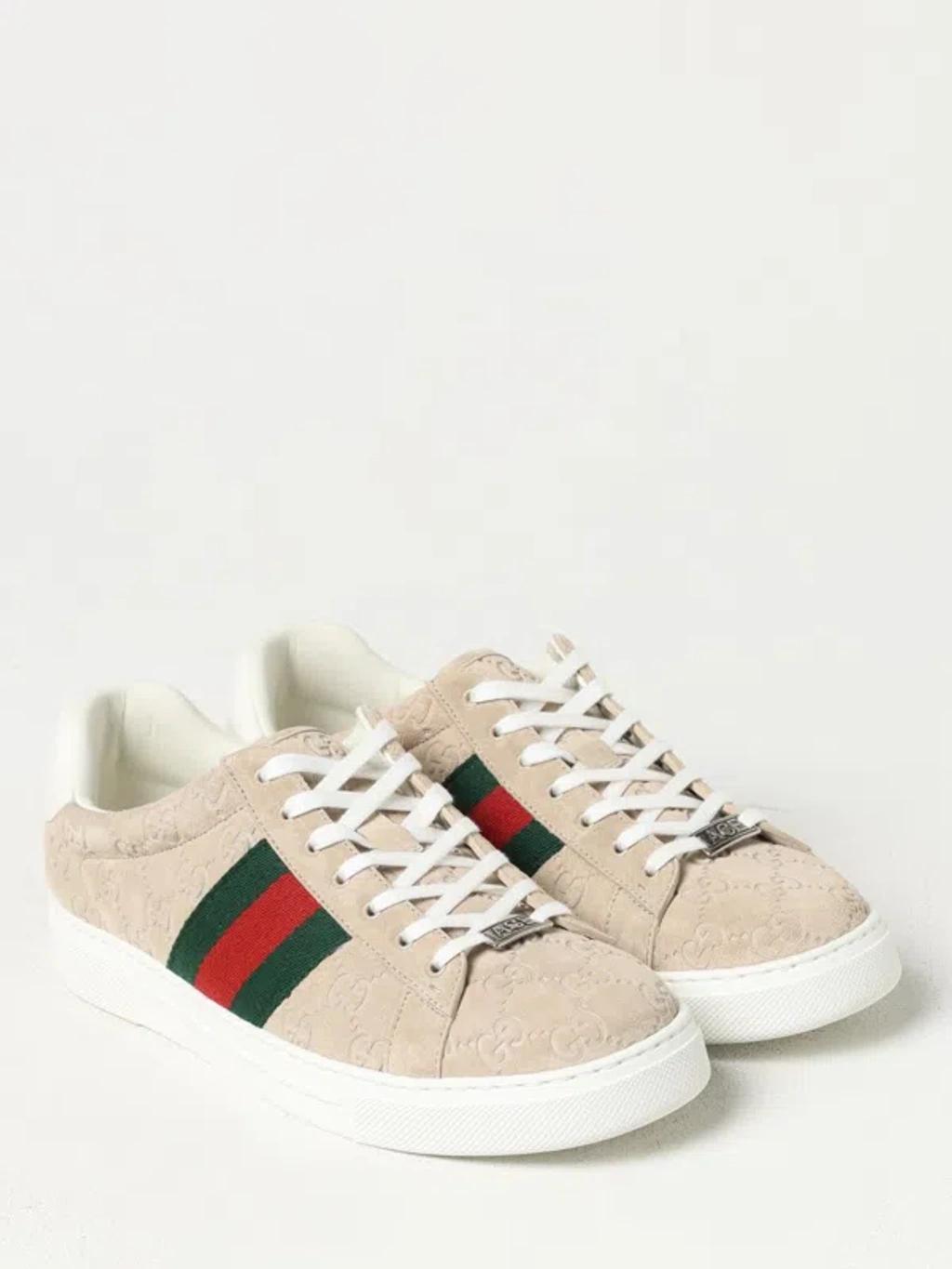 GUCCI Ace Herrensneaker Mit Web In Beige Product Image