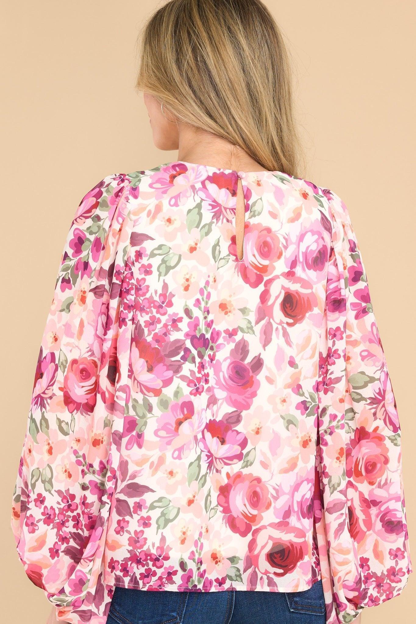 Aura Totally Winning Ivory Floral Print Top Product Image