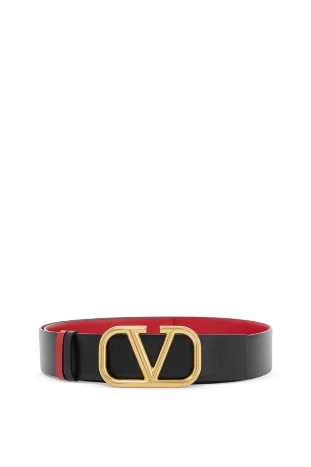 Leather Vlogo Signature Reversible Belt In Black Product Image