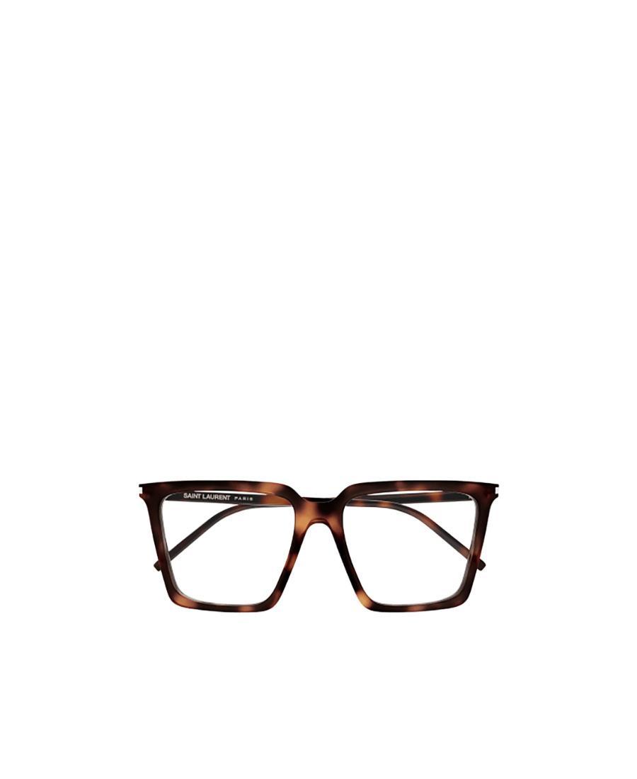 SAINT LAURENT Tortoiseshell Square-frame Glasses In Brown Product Image