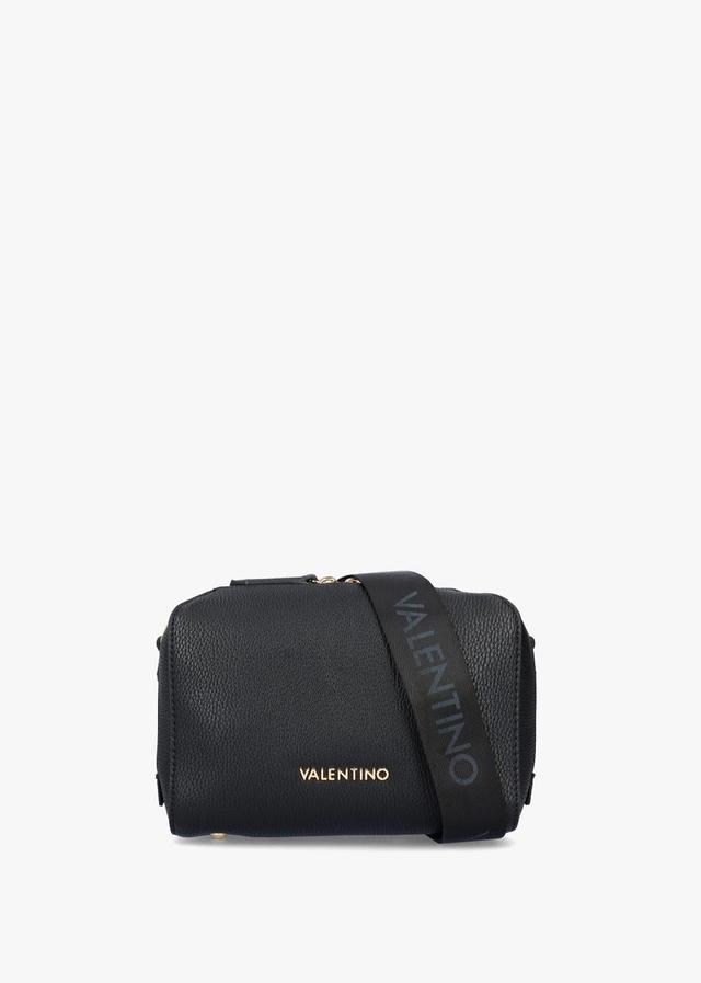 VALENTINO GARAVANI Pattie Haversack Pebbled Black Cross-body Bag In Black Fabric Product Image