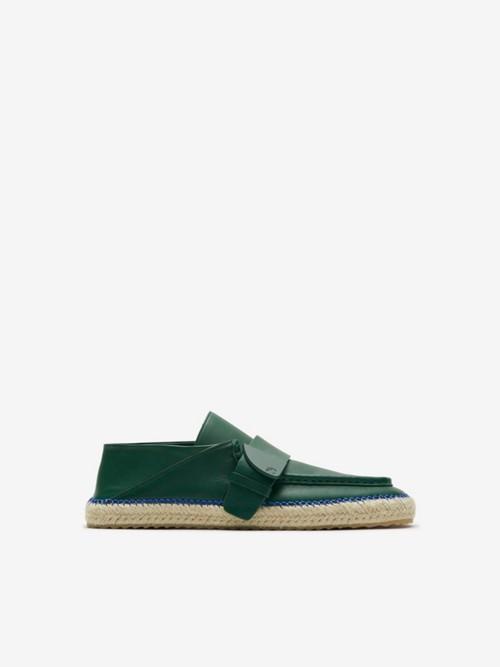 BURBERRY Leather Deck Espadrilles In Jungle Product Image