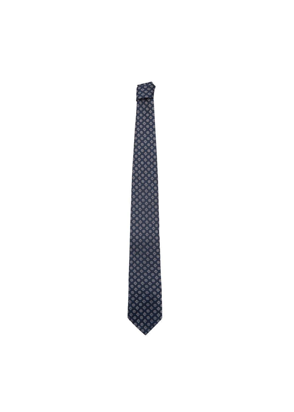 MANGO MAN - 100% mulberry silk diamond print tie - One size - Men Product Image