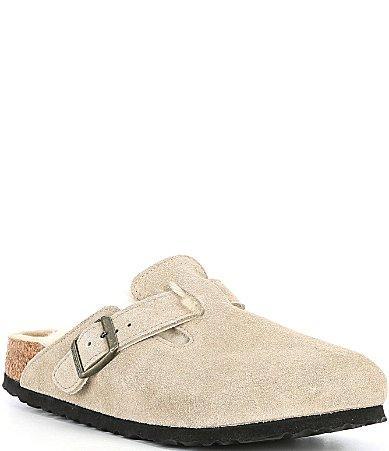 Womens Birkenstock Boston Shearling Clog - Taupe Product Image