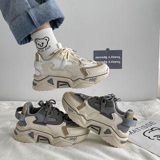 Lace-Up Platform Sneakers Product Image