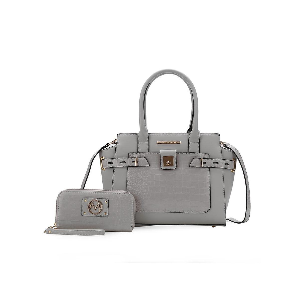 Mkf Collection Isla Crocodile Embossed Women s Satchel Bag with wallet by Mia K Product Image