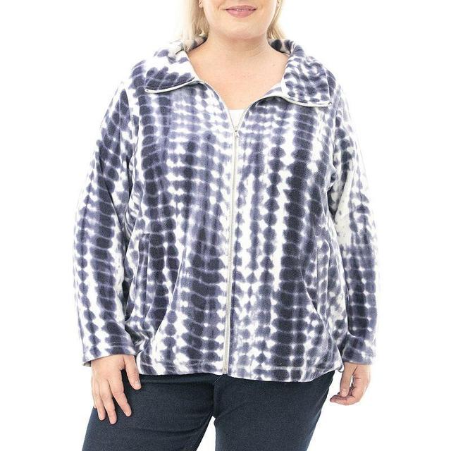 Plus Size Nina Leonard Sherpa Jacket, Womens Blue Product Image