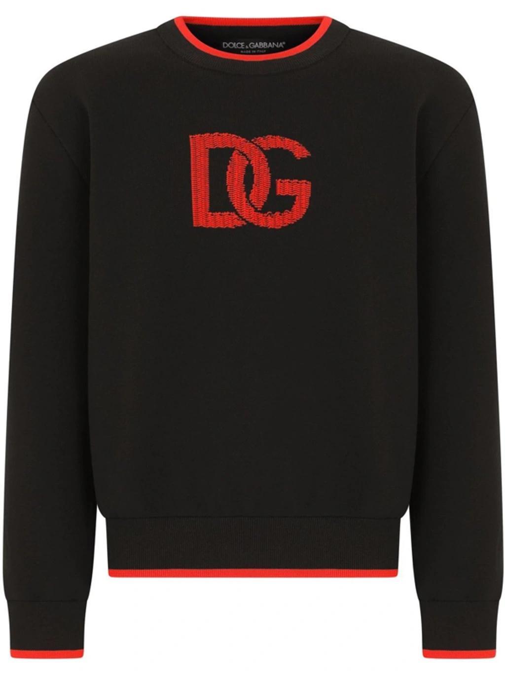 Black Logo-embroidered Knitted Jumper In Nero Product Image