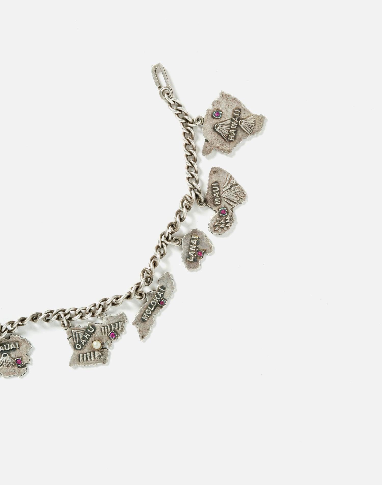 40's Hawaiian Islands Sterling Silver Charm Bracelet Female Product Image