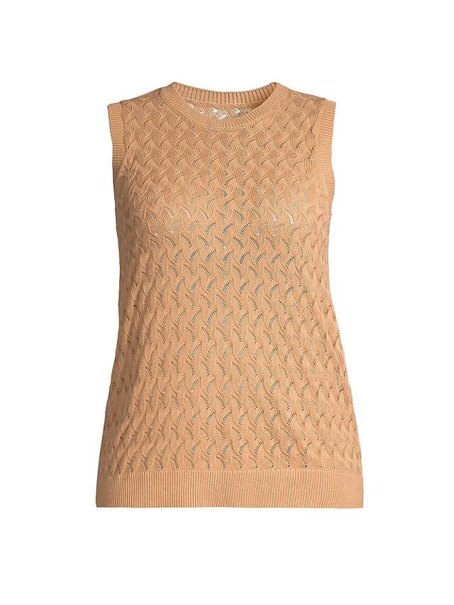 Womens Cotton-Blend Pointelle-Knit Tank Product Image