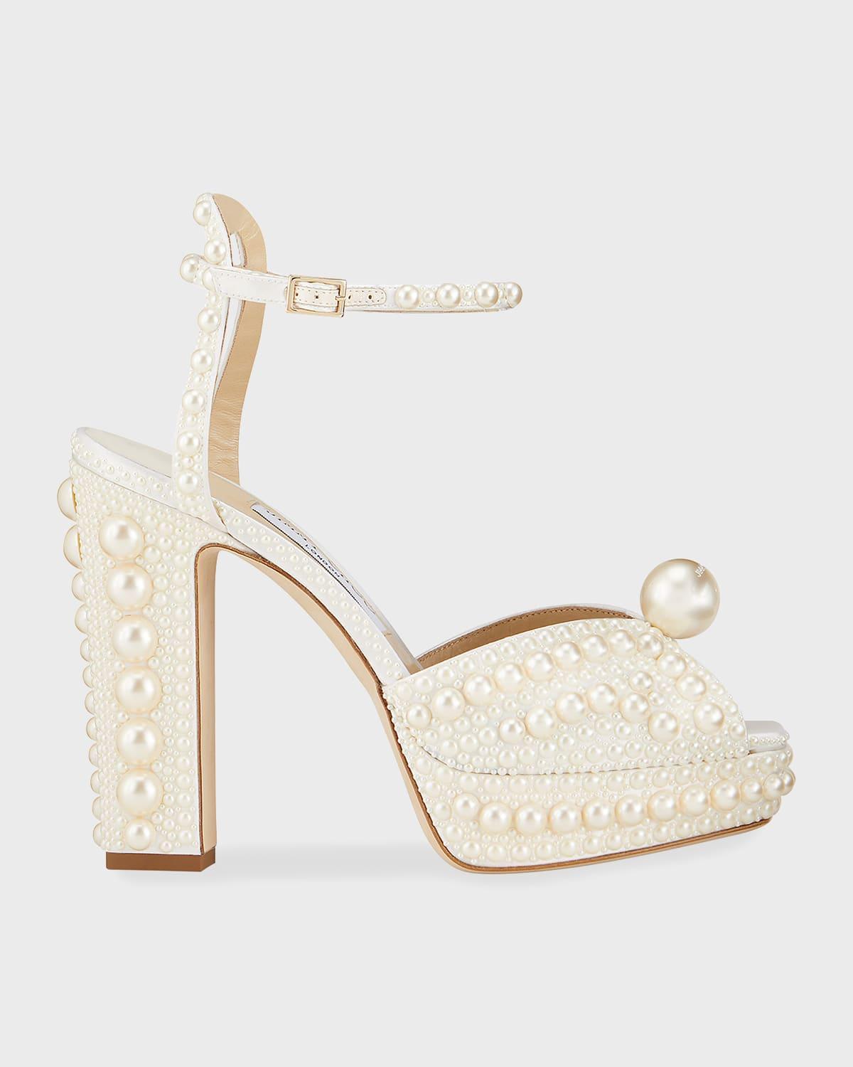 Sacaria 120mm Pearly-Stud Platform Sandals Product Image