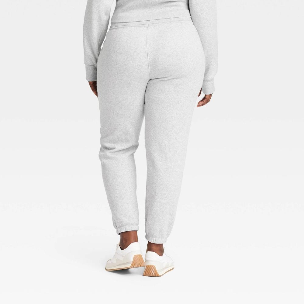 Women's Fleece High-Rise Jogger Sweatpants - All In Motion™ Heathered Gray S Product Image