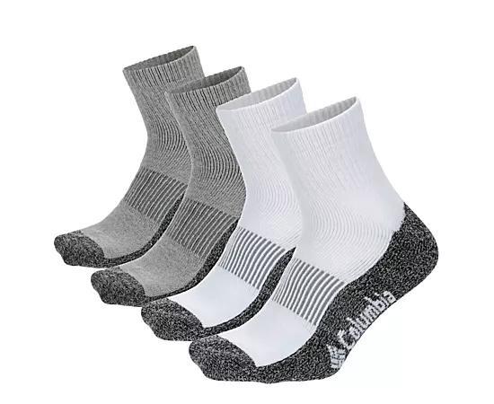 Columbia Men's Moisture Control Quarter Socks 4 Pairs Product Image