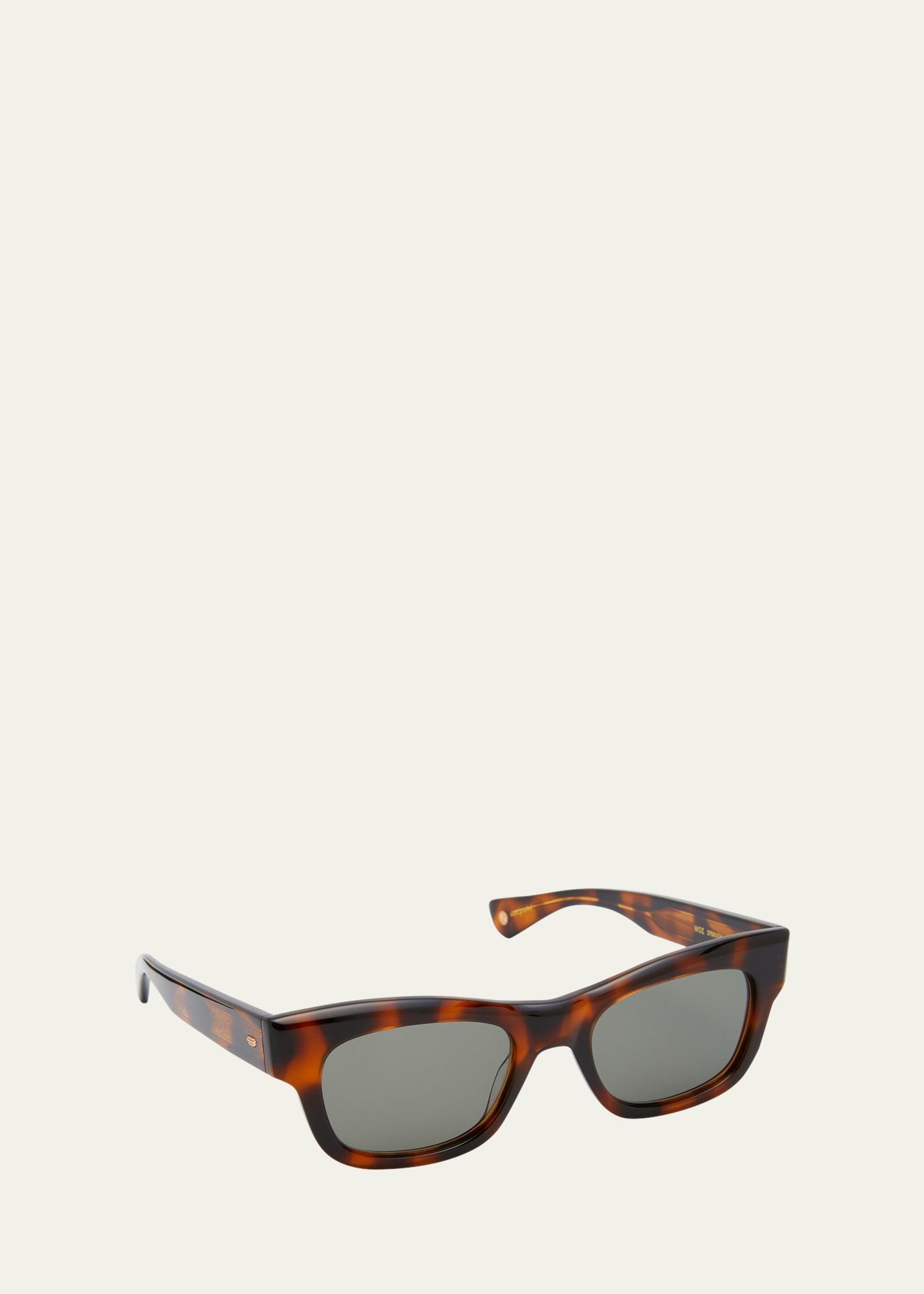 Woz Dark Havana Acetate Rectangle Sunglasses Product Image