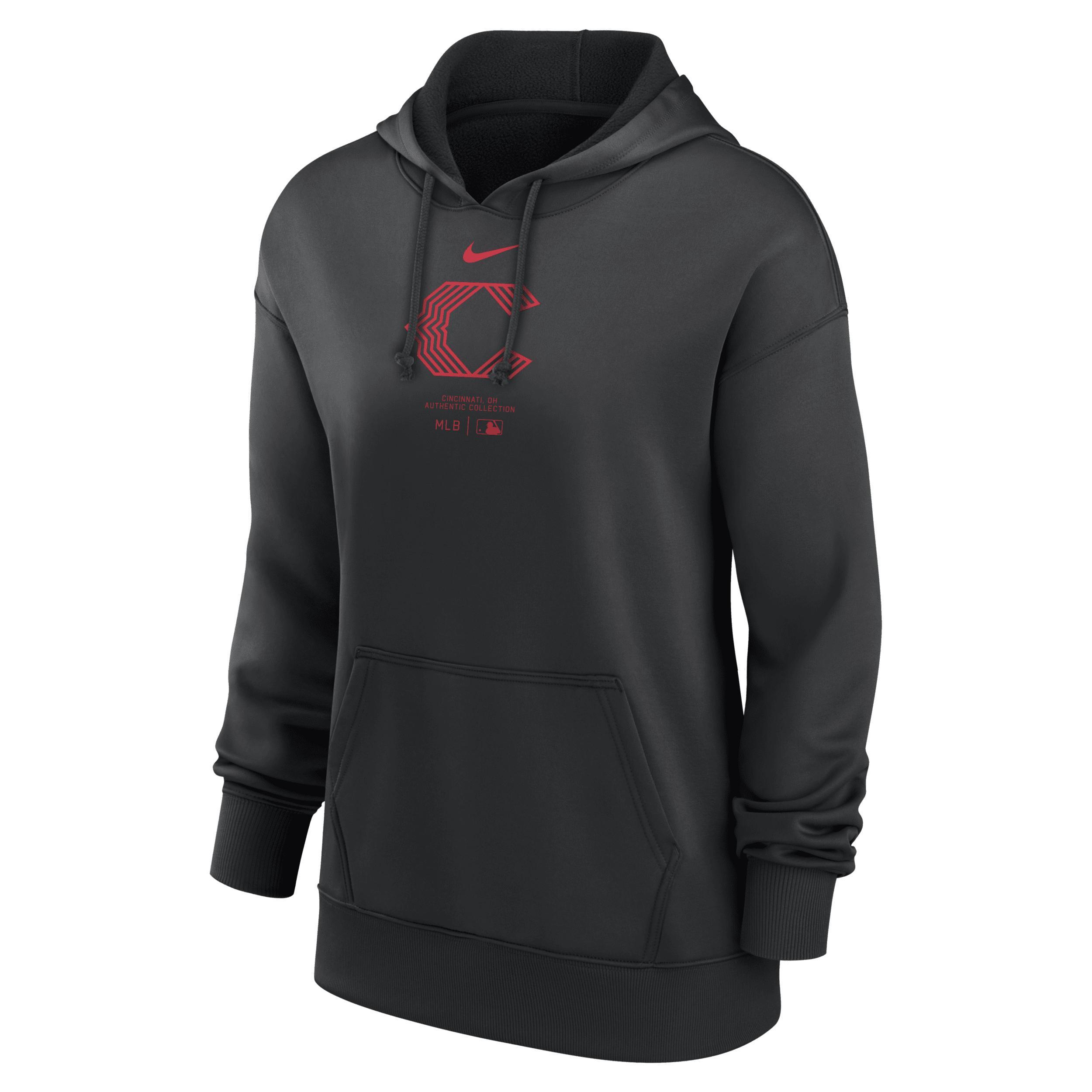 Cincinnati Reds Authentic Collection City Connect Practice Nike Women's Dri-FIT MLB Pullover Hoodie Product Image