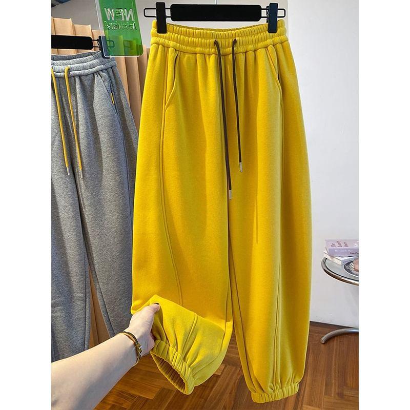 High Waist Plain Harem Sweatpants Product Image