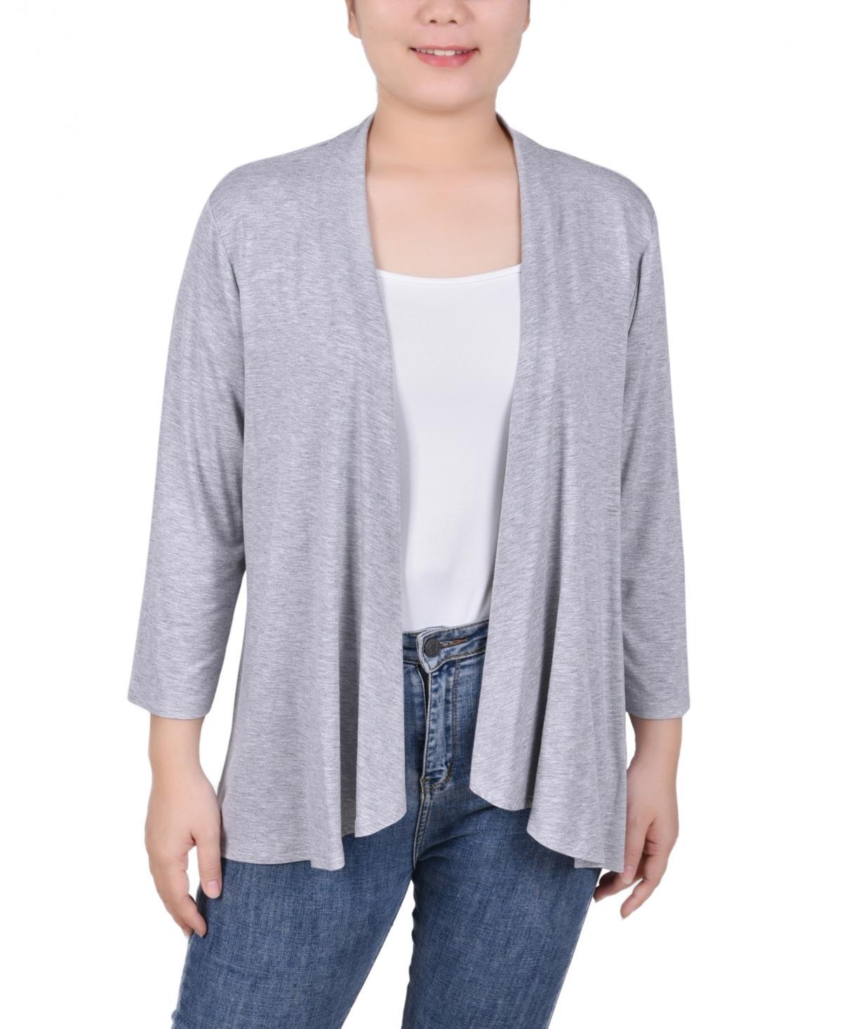 Womens 3/4 Sleeve Solid Cardigan Product Image