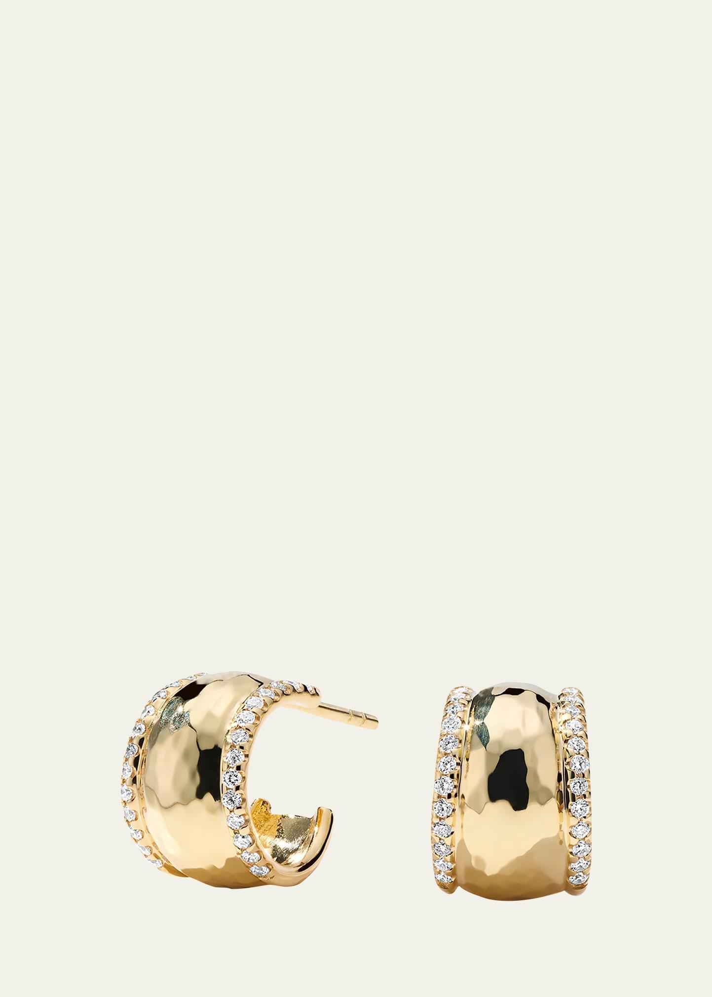 Womens Stardust Goddess 18K Yellow Gold & 0.23 TCW Diamond Huggie Hoop Earrings Product Image