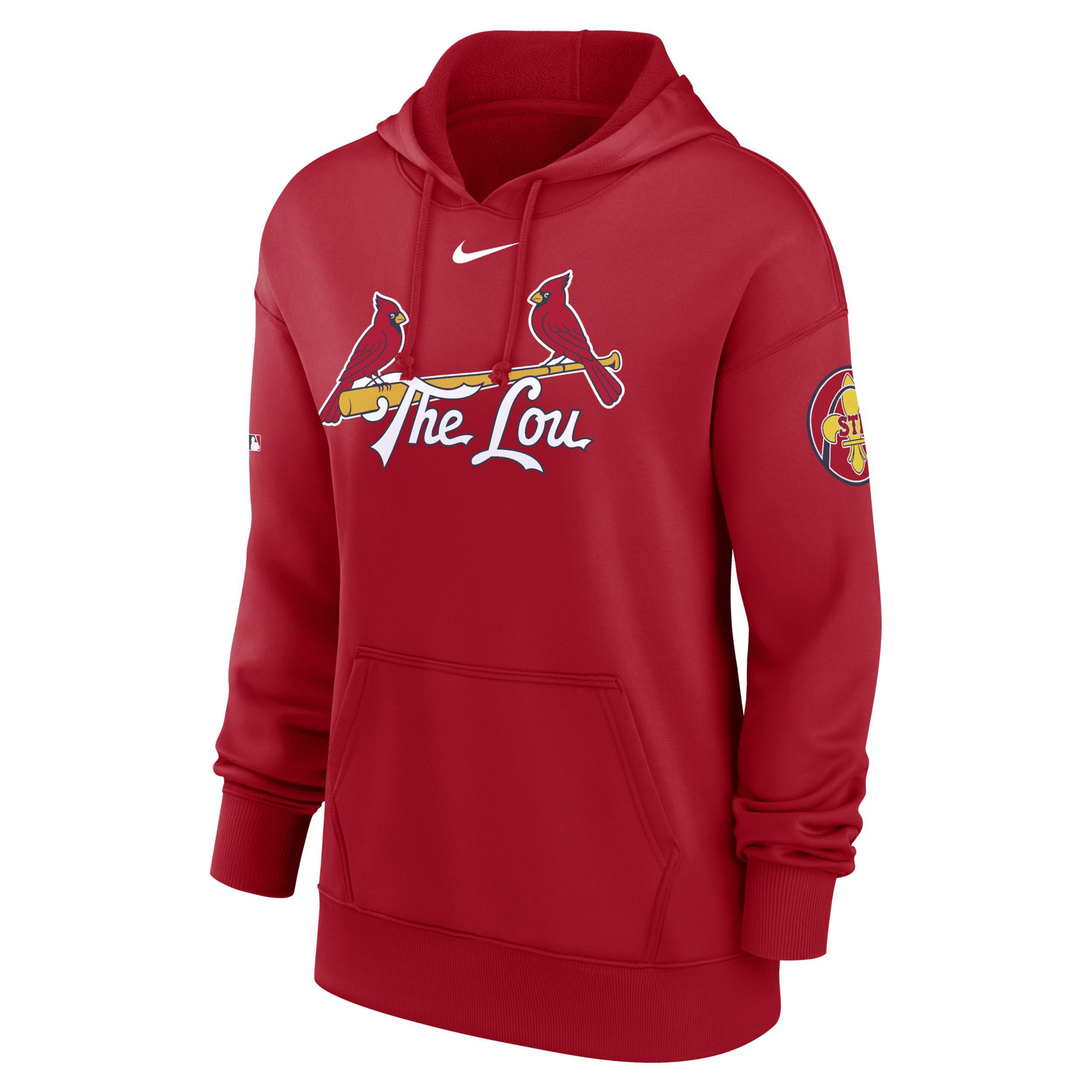 St. Louis Cardinals Authentic Collection City Connect Practice Nike Women's Dri-FIT MLB Pullover Hoodie Product Image