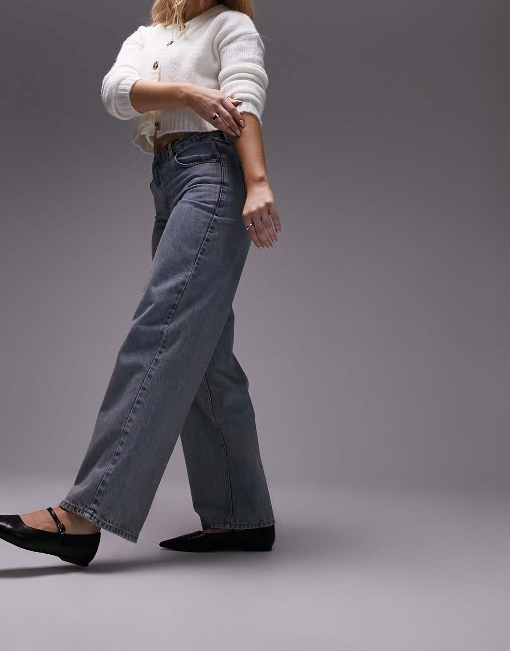 Topshop Hourglass low rise Cinch back jeans in vintage bleach Product Image