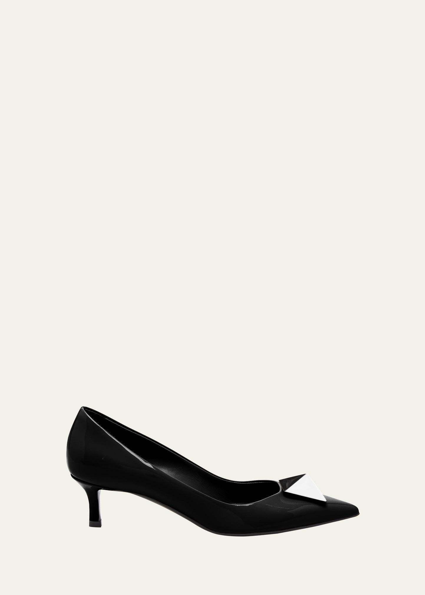 Womens One Stud Patent Leather Pumps And Two-Tone Stud 50MM Product Image