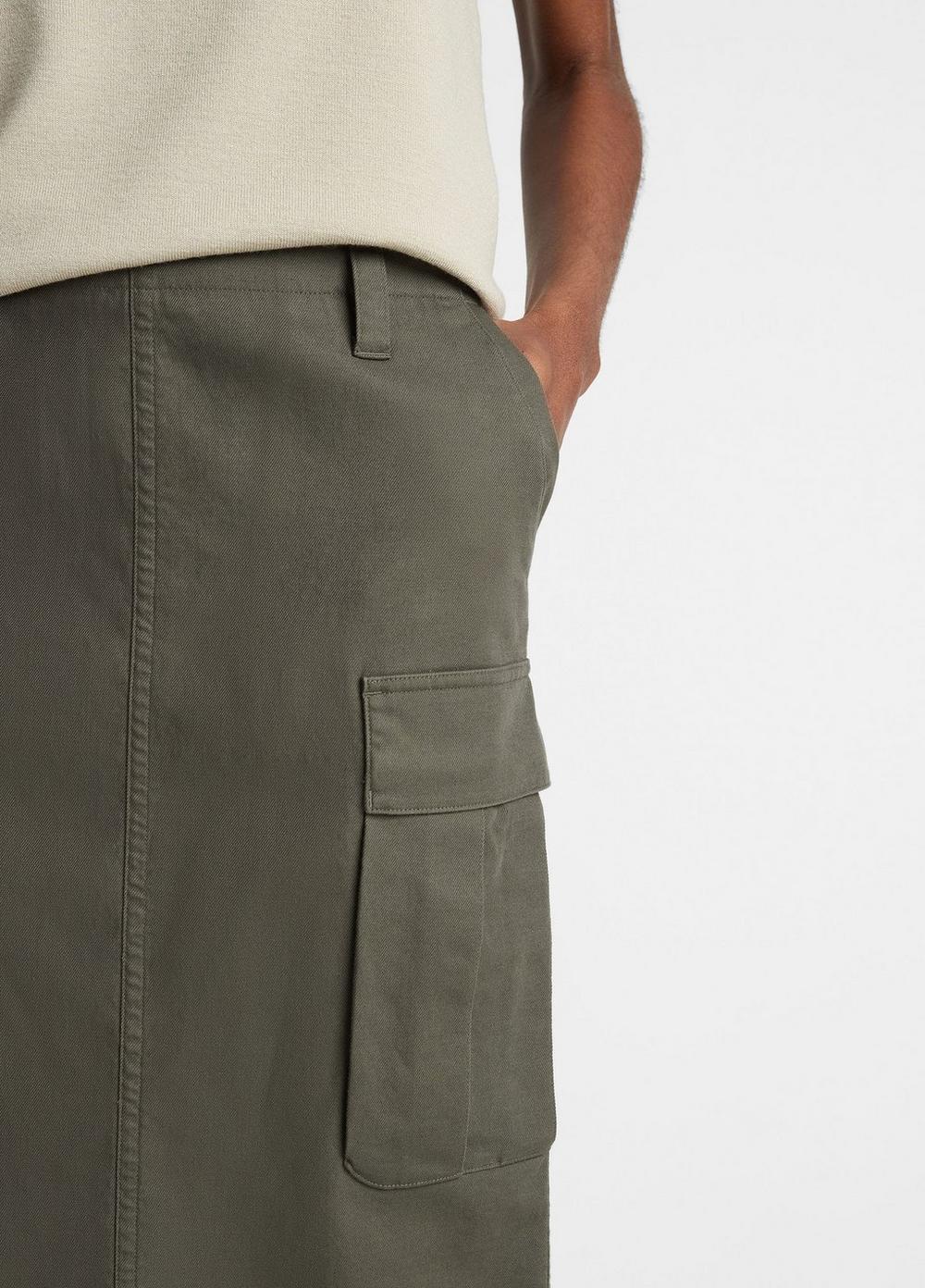 Cotton Low-Rise Utility Cargo Skirt Product Image