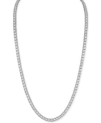 Esquire Mens Jewelry Cubic Zirconia (4mm) Tennis Necklace 22 (Also in Black Spinel), Created for Macys - Cubic Zirconia Product Image