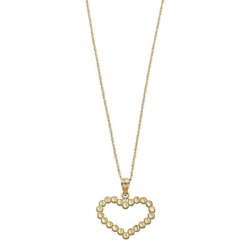 Kristen Kesho 10k Gold Heart Pendant Necklace, Womens Yellow Product Image