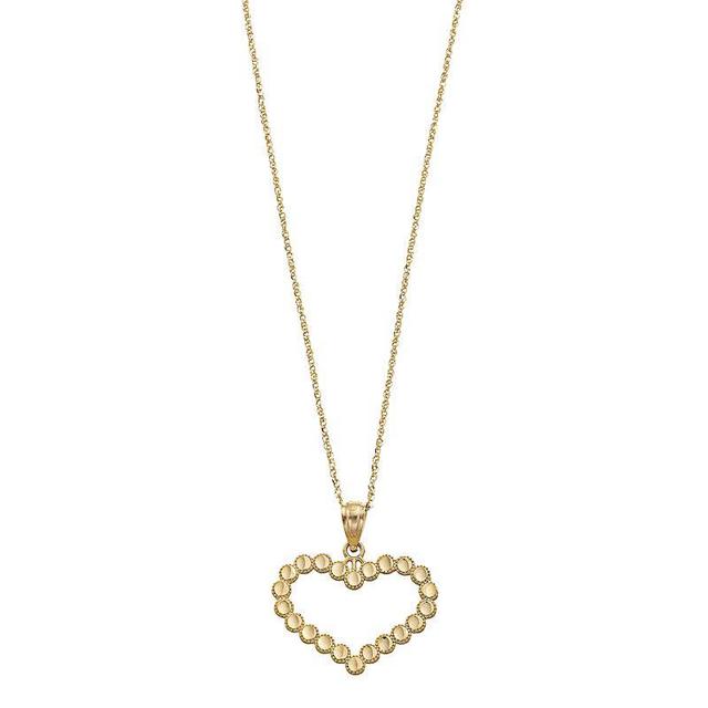 Kristen Kesho 10k Gold Heart Pendant Necklace, Womens Yellow Product Image