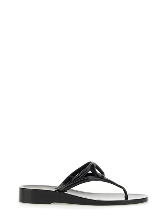 VALENTINO GARAVANI Women's Vlogo Signature Thongs Sandal In Black Product Image