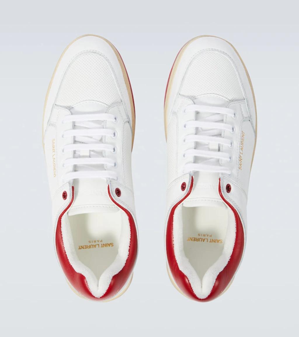 SAINT LAURENT Sl/61 Leather Low-top Sneakers In White Product Image