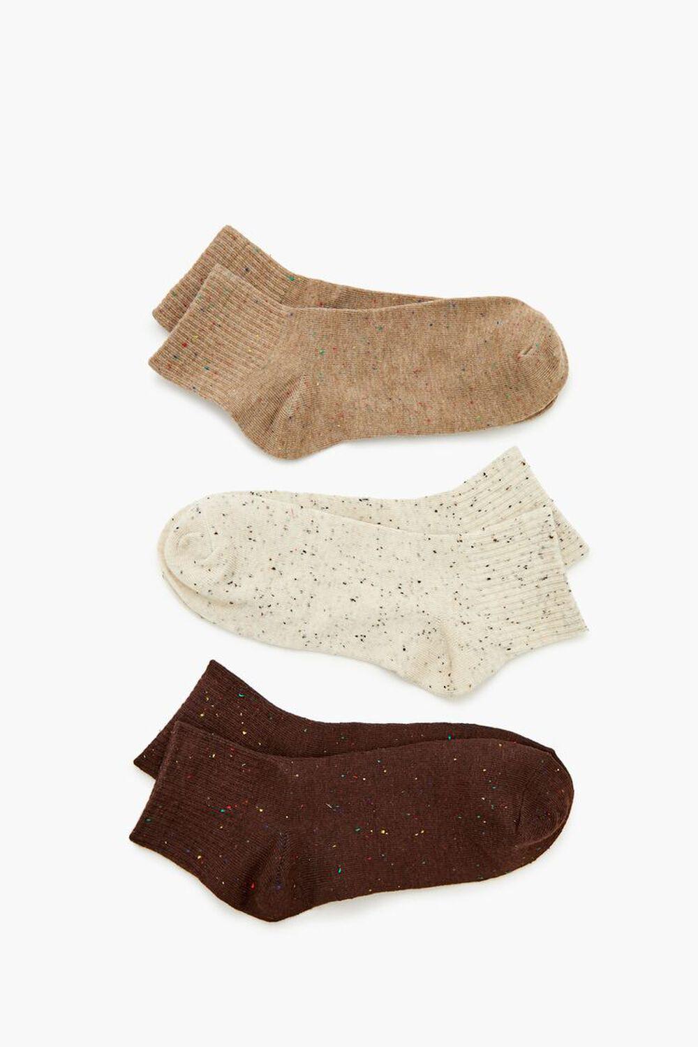 Speckled Knit Quarter Socks - 3 pack | Forever 21 Product Image