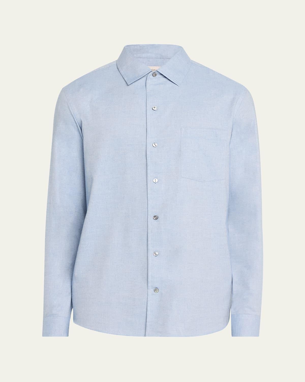 Mens Cotton and Cashmere Twill Pocket Sport Shirt Product Image