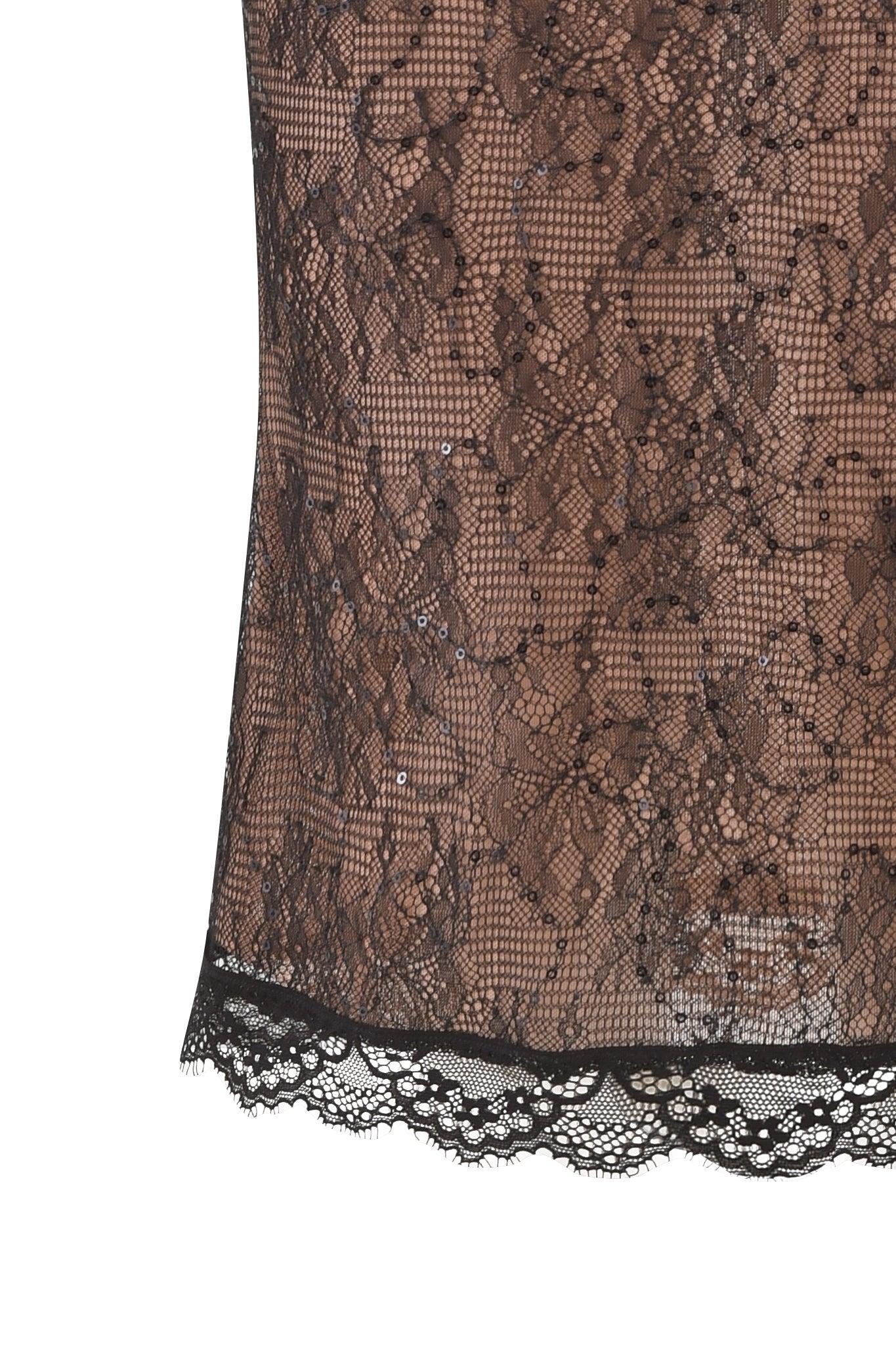 BIJOU MIDI SKIRT - BLACK : LACE Product Image