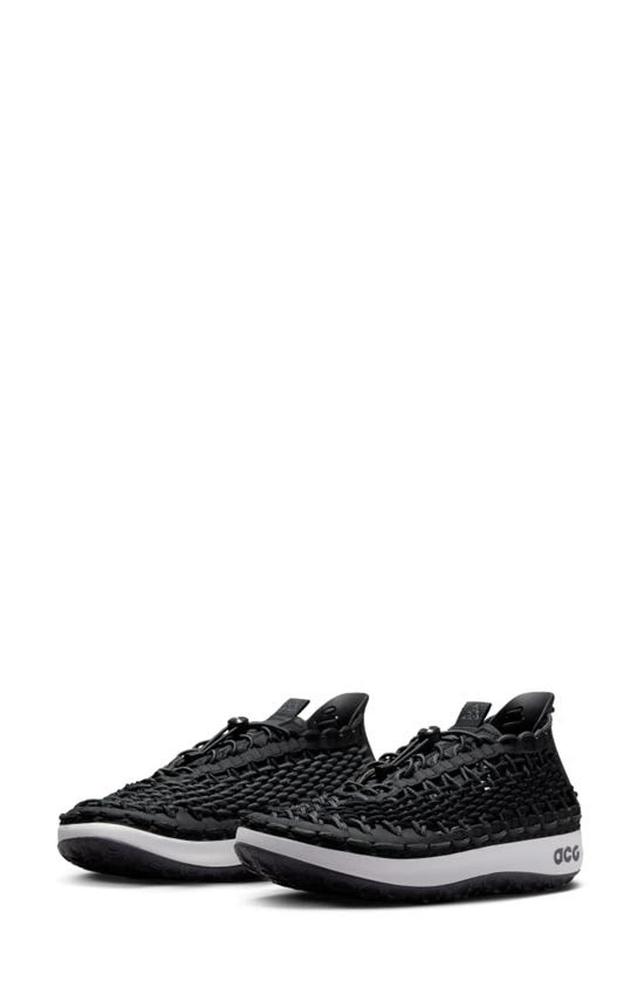 NIKE Acg Watercat Woven Leather And Rubber-trimmed Woven Sneakers In Black Product Image