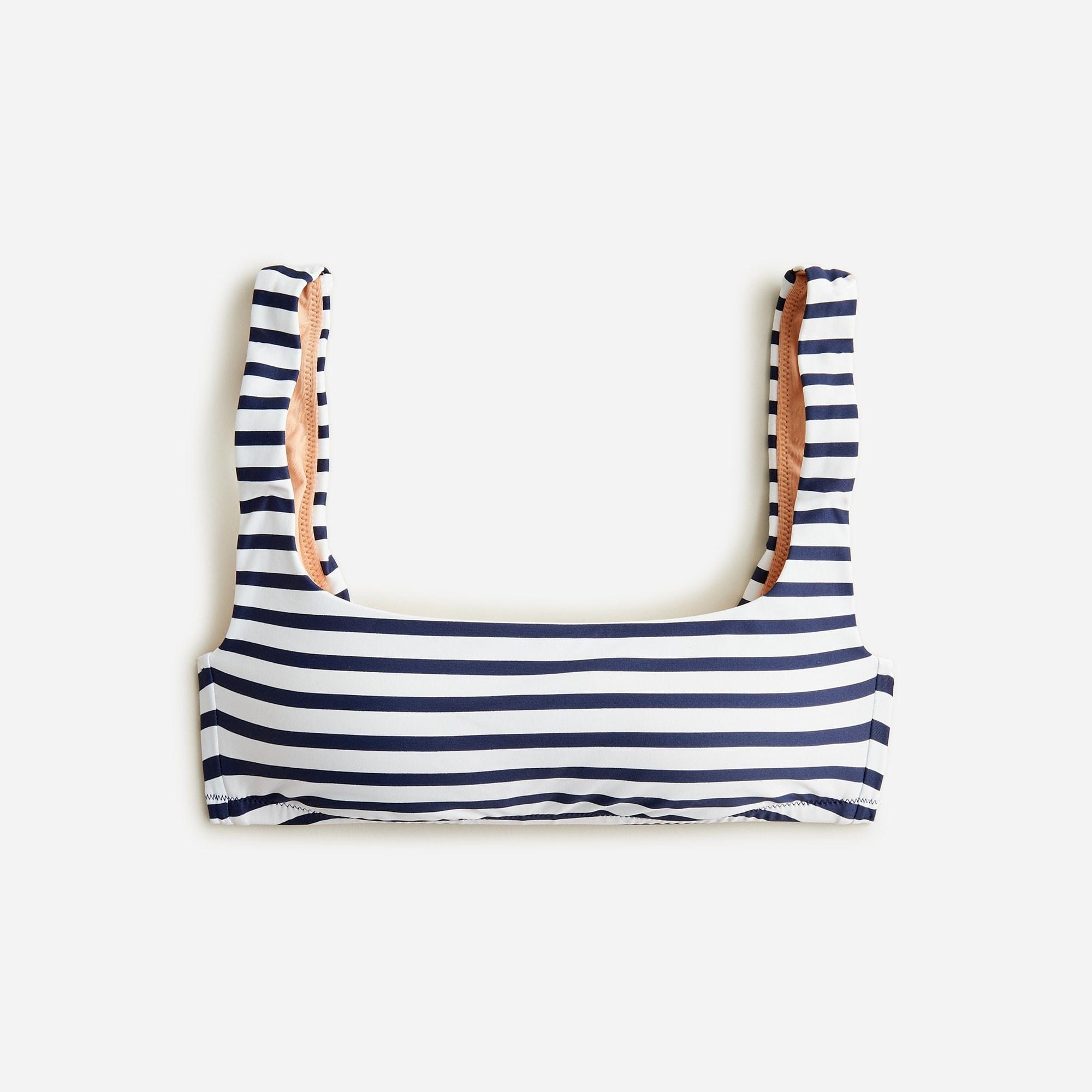 Squareneck bikini top in classic stripe Product Image