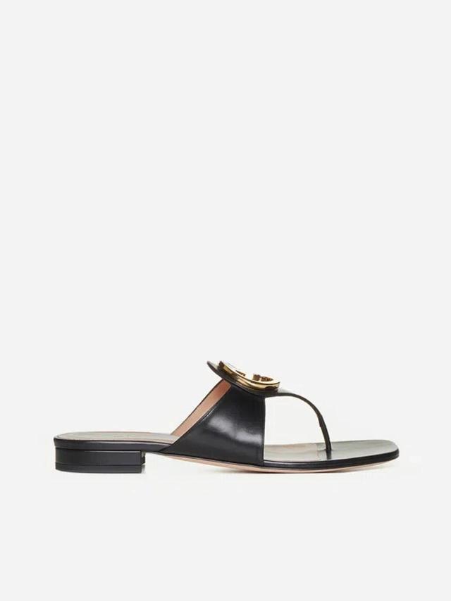 Round Interlocking G Thong Sandal In Nero Product Image