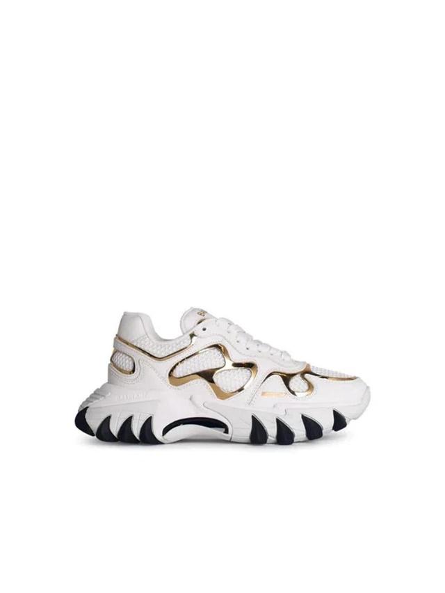 'b-east' White Leather Blend Sneakers Product Image