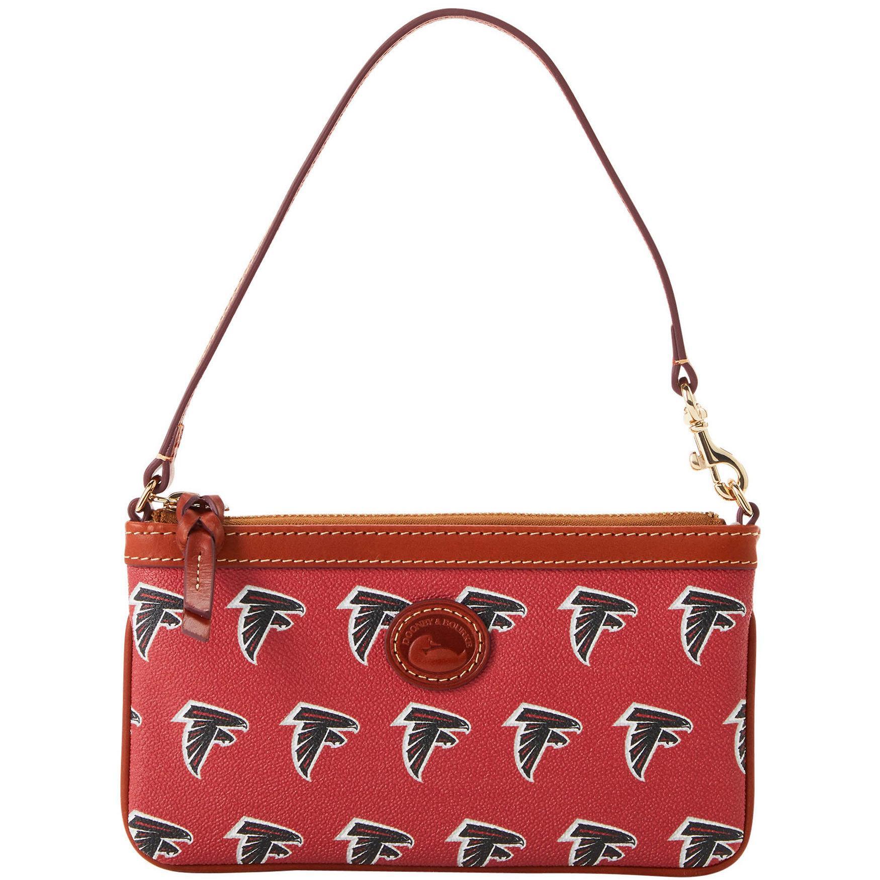 Dooney & Bourke Womens NFL Falcons Large Slim Coated Cotton Wristlet in Red Product Image