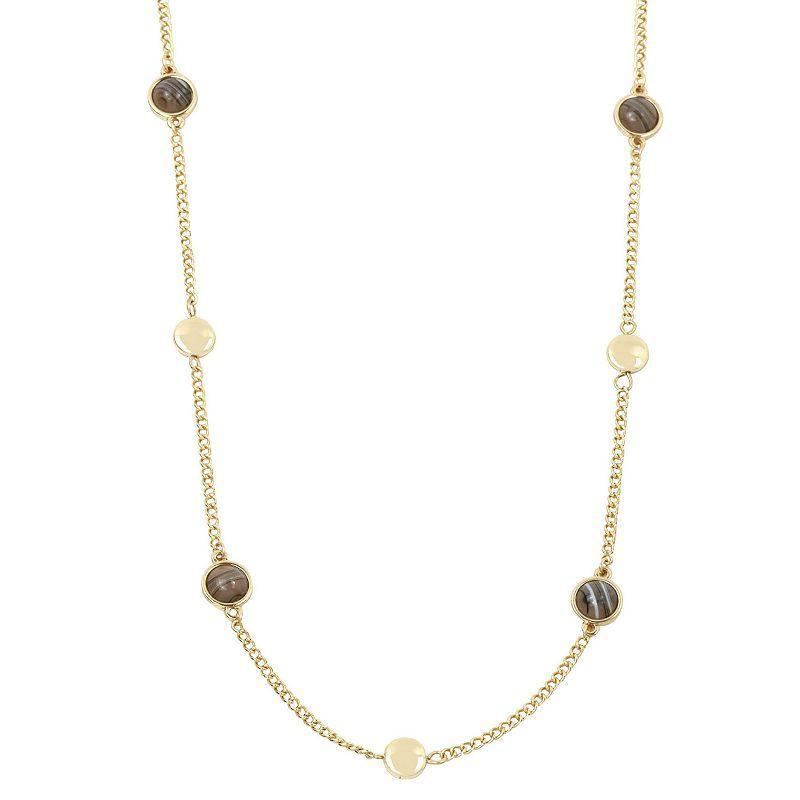 Pannee by Panacea Olive Station Necklace, Womens, Gray Product Image