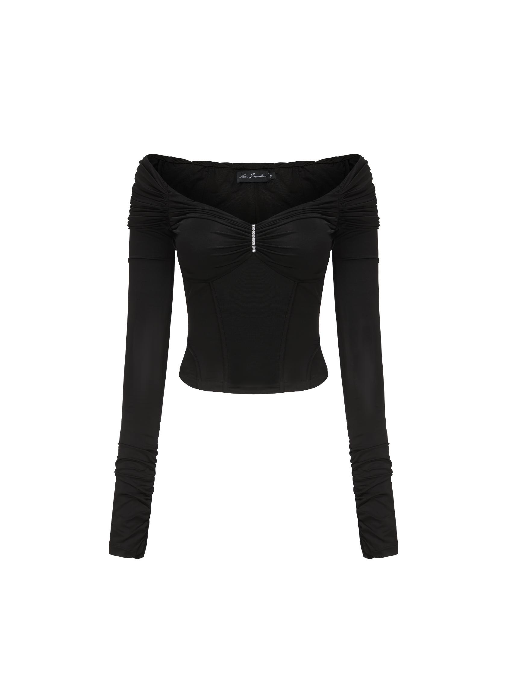 Micaela Off Shoulder Top (Black) (Final Sale) product image