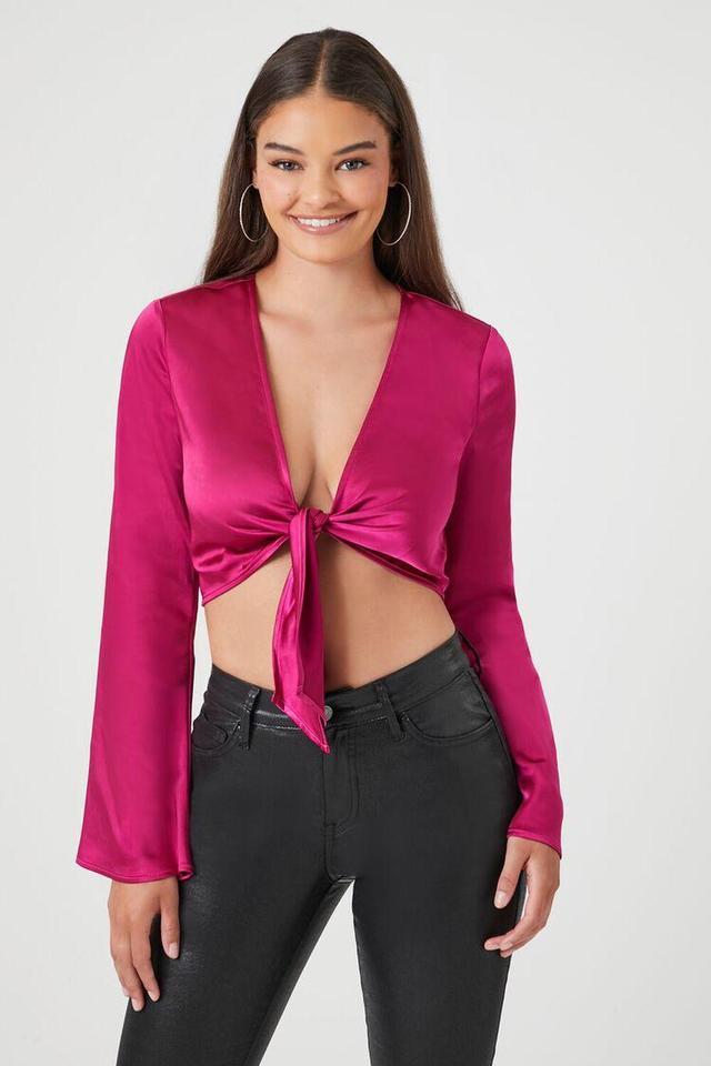 Bell-Sleeve Tie-Front Top | Forever 21 Product Image