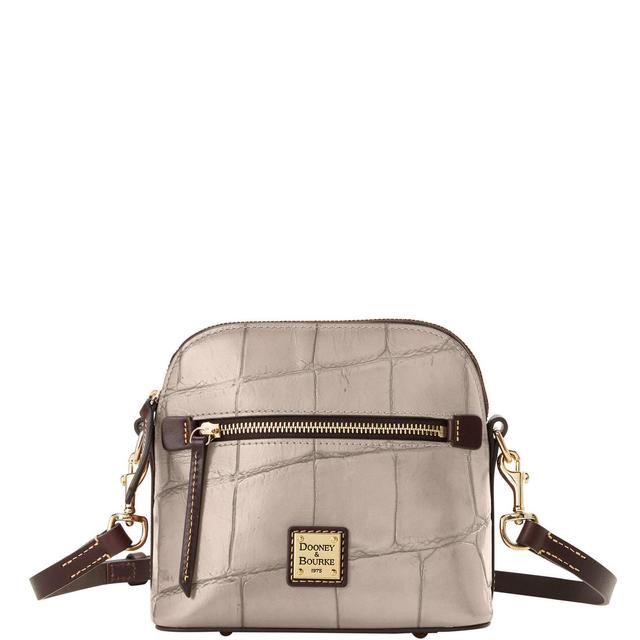 Dooney & Bourke Womens Denison Domed Crossbody Leather Shoulder Bag in Taupe Product Image