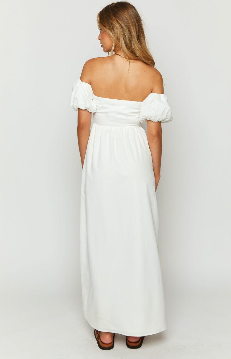 Evander White Off The Shoulder Maxi Dress Product Image