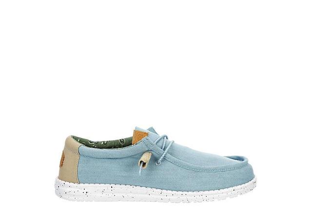 Hey Dude Wally Washed Canvas Slip-On Casual Shoes (Blue) Men's Shoes Product Image