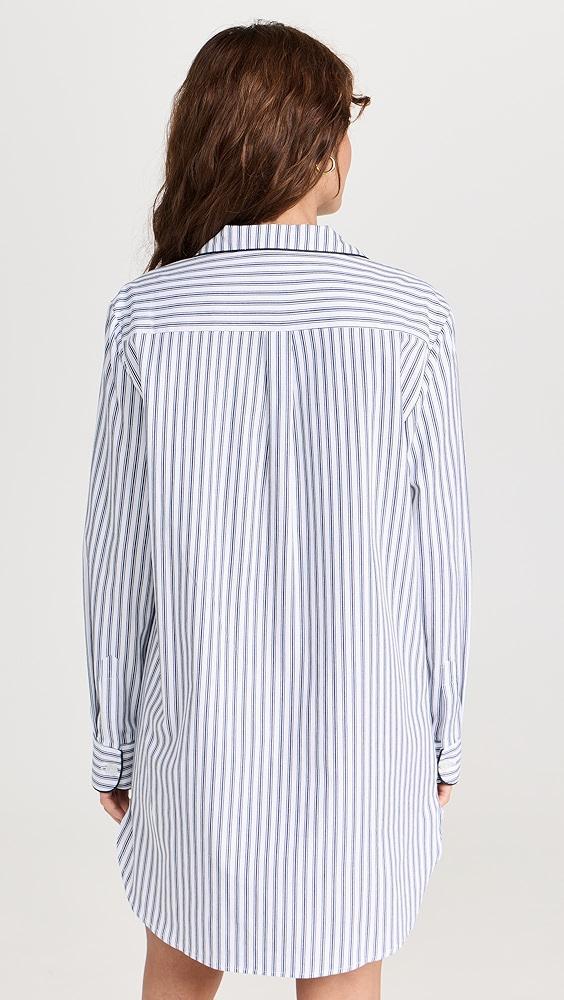 Petite Plume Navy French Ticking Nightshirt | Shopbop Product Image