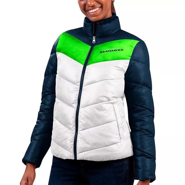 Womens G-III 4Her by Carl Banks /Navy Seattle Seahawks New Star Quilted Full-Zip Jacket Product Image