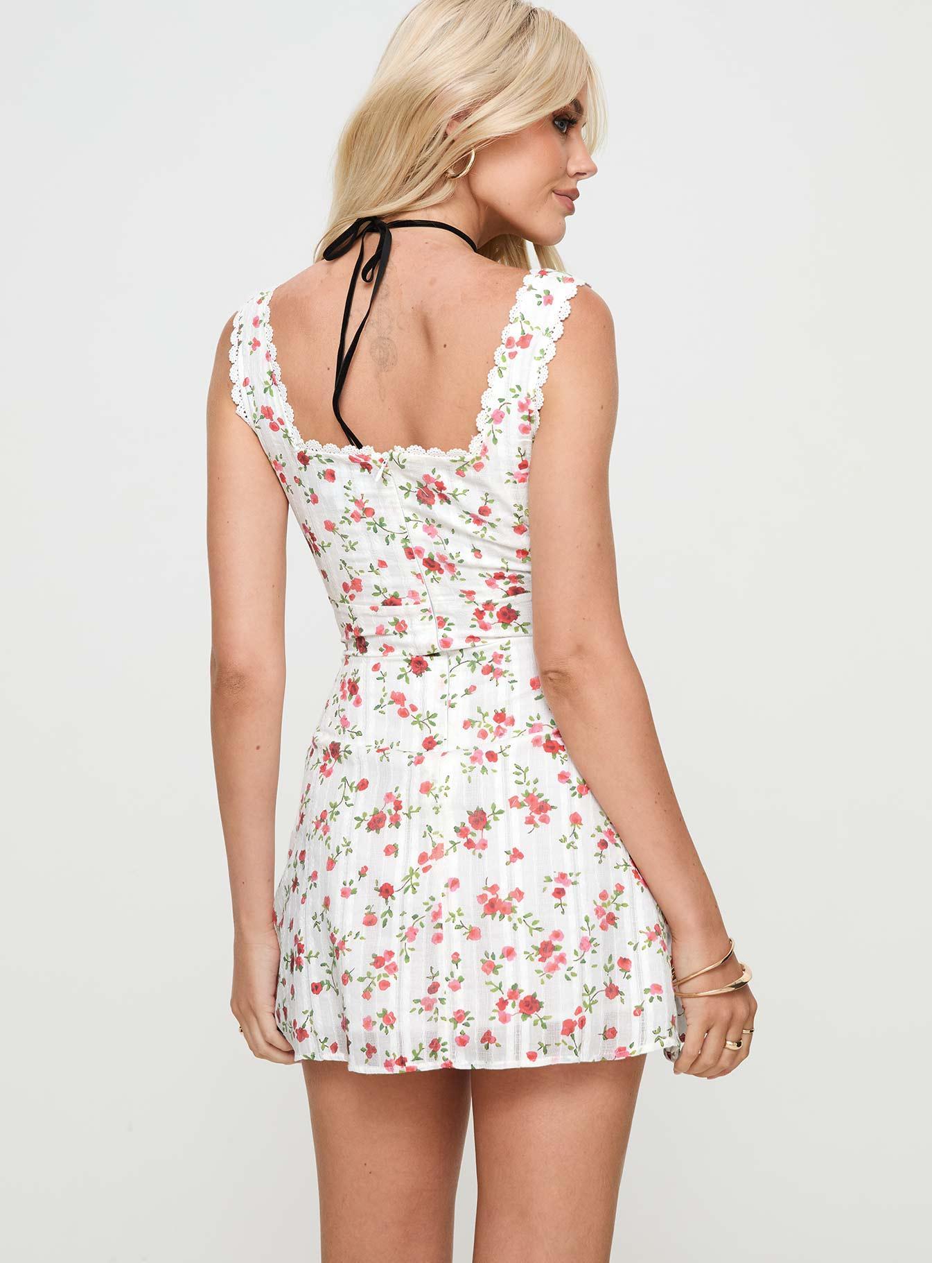 Dasha Mini Dress White Floral Product Image