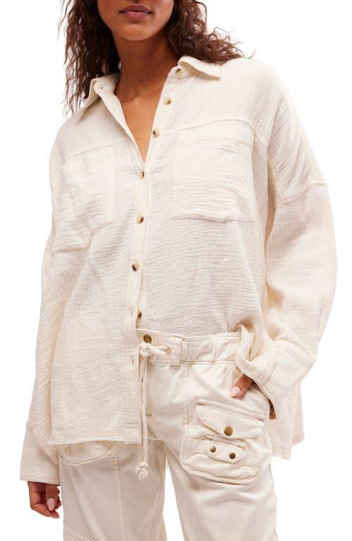 Free People Cardiff Cotton Gauze Button-Up Shirt Product Image