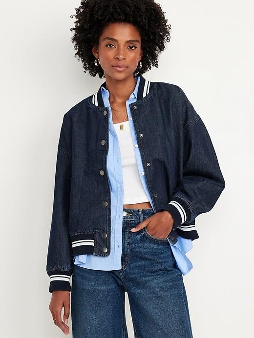 Jean Bomber Jacket Product Image